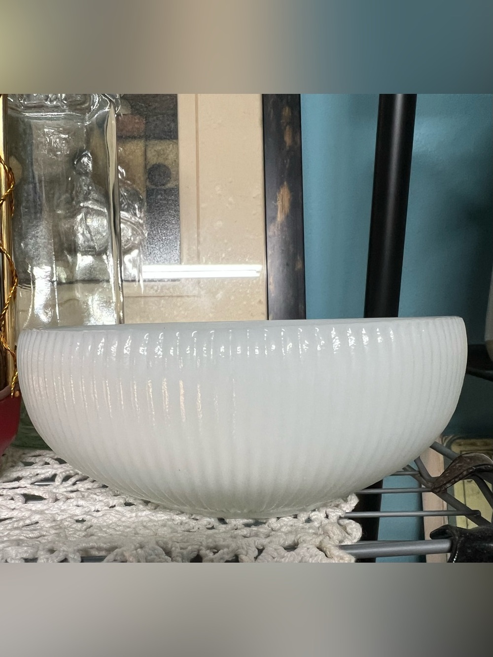 Vintage E.O. Brody Co. Ribbed Milk Glass Bowl/Planter/Trinket/Appetizer Dish